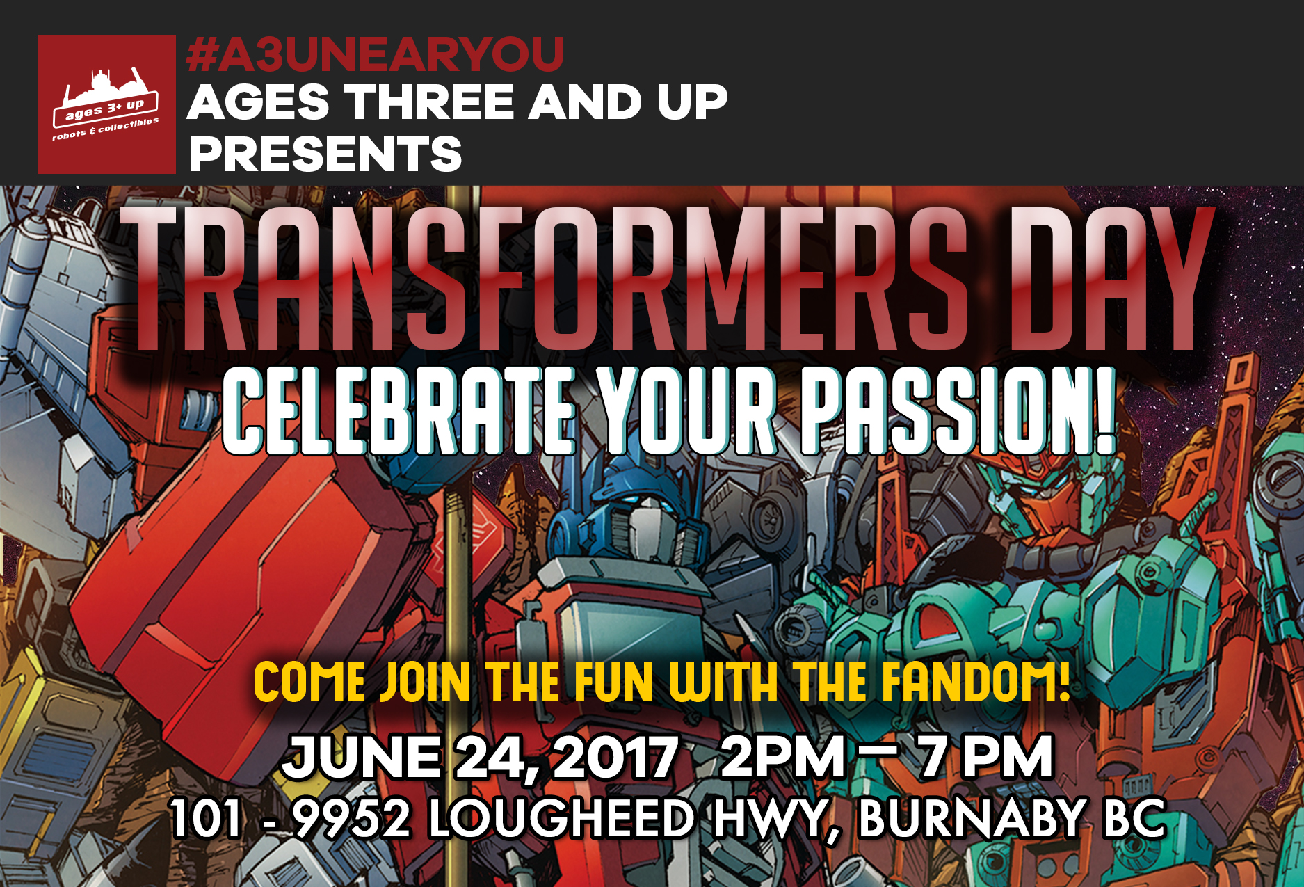 Ages Three And Up Presents: Transformers Day!